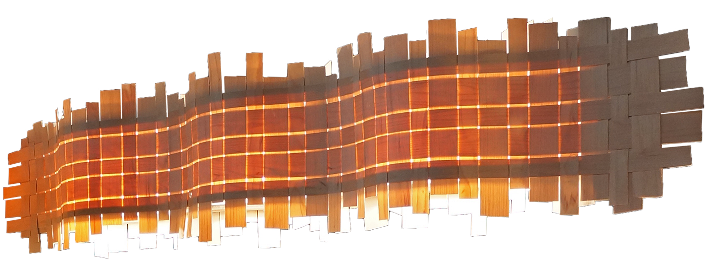 Wave Pendant handmade lamp in oak wood